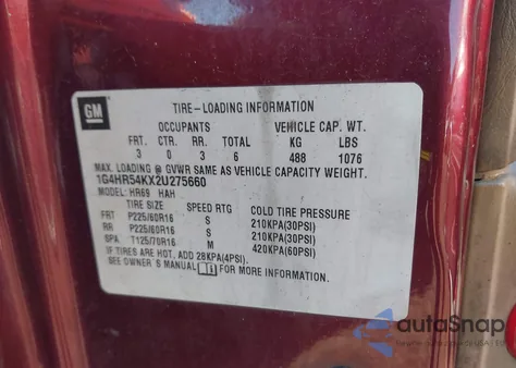 2002 Buick Lesabre Limited from USA, damaged, VIN 1G4HR54KX2U275660